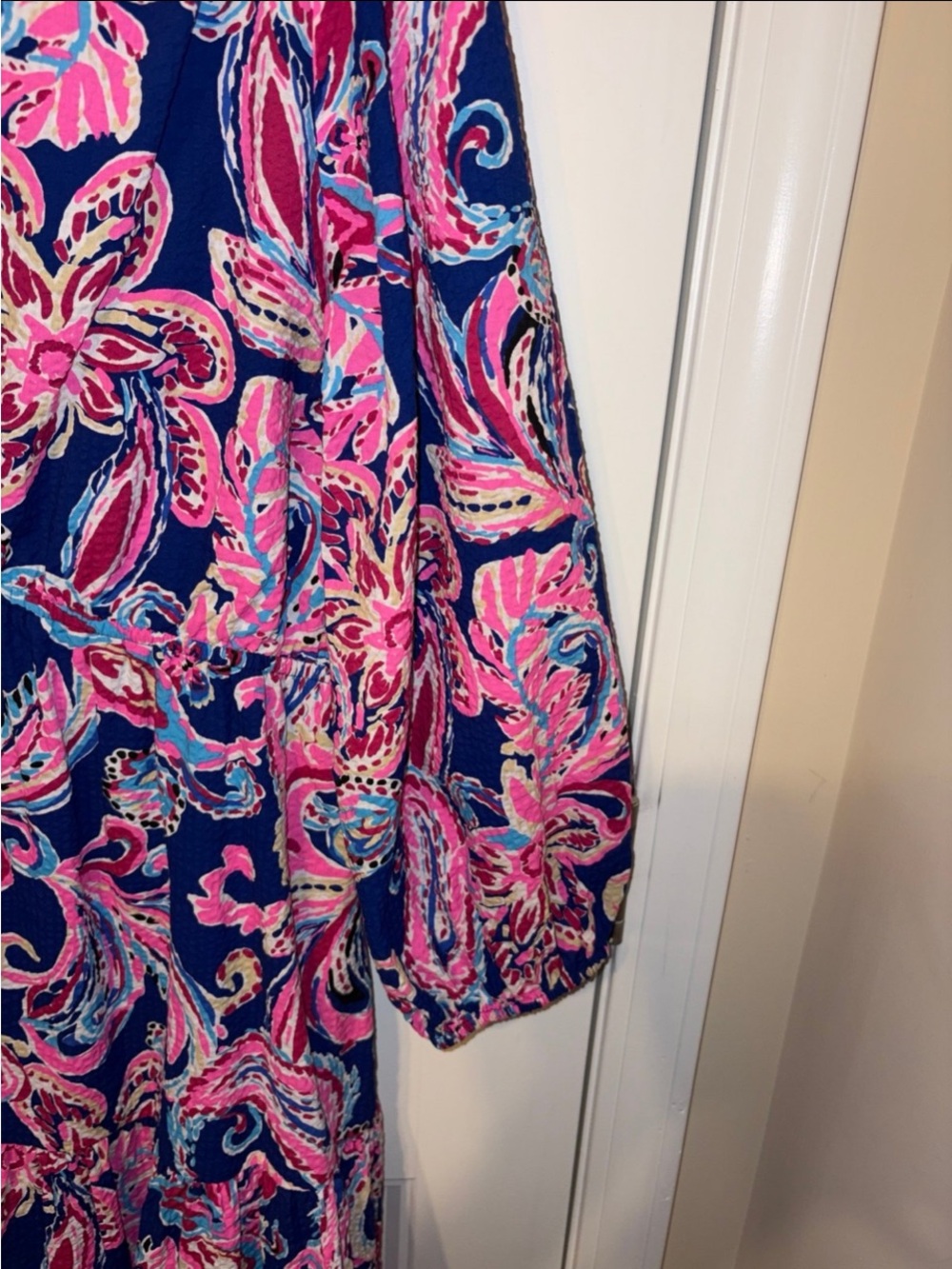 Lilly Pulitzer Navy Dress with Pink Paisley Print - Picture 7 of 10